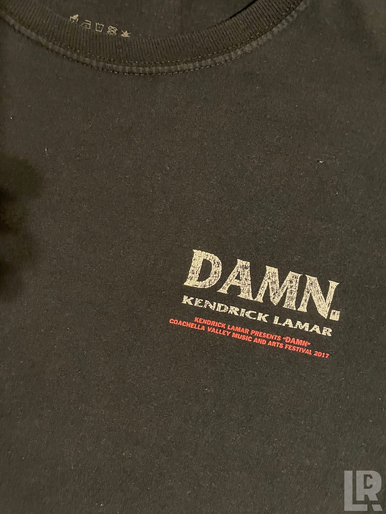 Black Kendrick Lamar DAMN. Coachella 2017 merchandise t-shirt